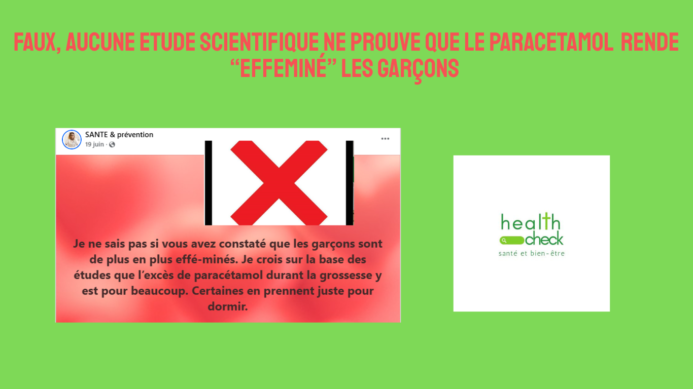 Faux, aucune étude scientifique ne prouve que le paracétamol rende ...